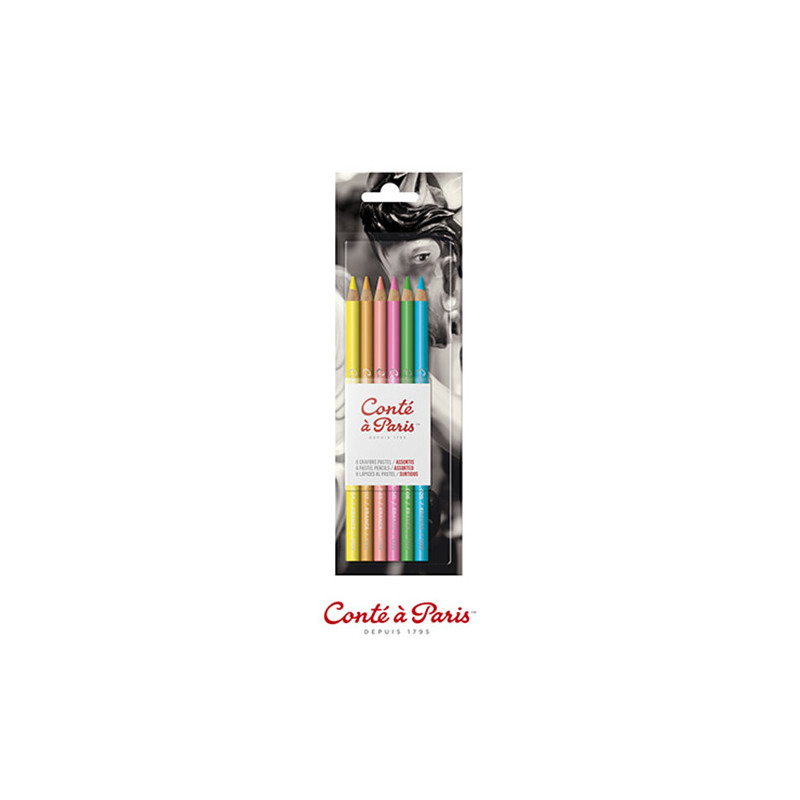 Conte a Paris set of 6 pastels in crayon bright colors - art store