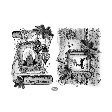 Viva Decor A5 Clear Silicone Stamps Set - 3D Christmas - szal art - sk