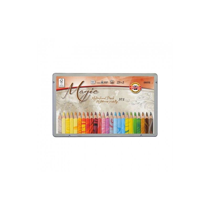 Koh-i-noor magic zestaw 23 kredek + blender metalowe opakowanie - skle