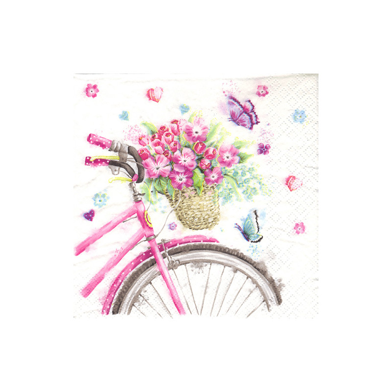 Serwetka do decoupage Daisy 4-023301 kosz na rowerze - sklep plastyczn