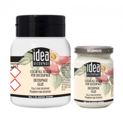 Idea Decoupage - glue based on water to the carvings and textile - sza