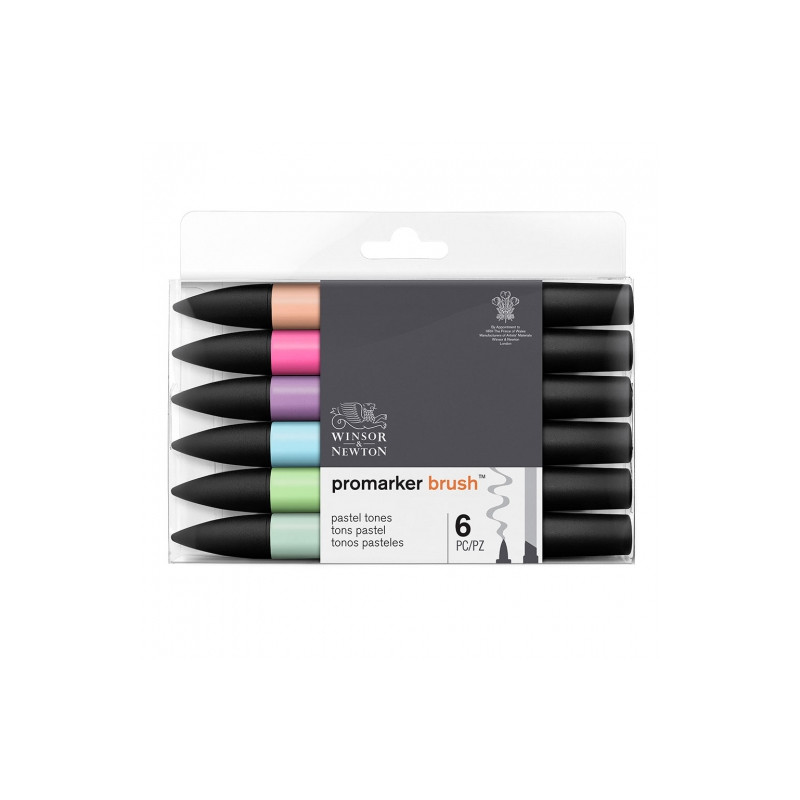 Winsor&Newton brushmarker pastel tones zestaw 6 kolorów - sklep plasty