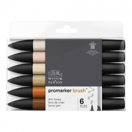 Winsor&Newton brushmarker skin tones zestaw 6 kolorów - sklep plastycz