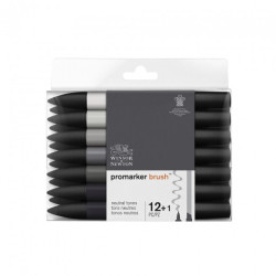 Winsor&Newton brushmarker neutral tones zestaw 13 kolorów - sklep plas