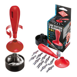 Essdee docisk drukarski + 10 dłutek do linorytu - sklep plastyczny - s