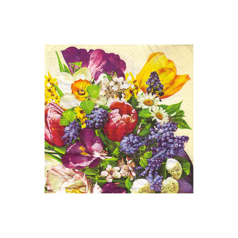 Decoupage napkin Daisy 25-003001 mix flowers