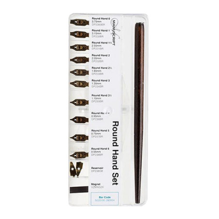 Manuscript round hand set zestaw stalówek