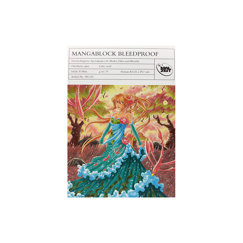 MANGA Bleedproof MALZEIT Paper Pad 70g 50ark A4 - sklep plastyczny - s