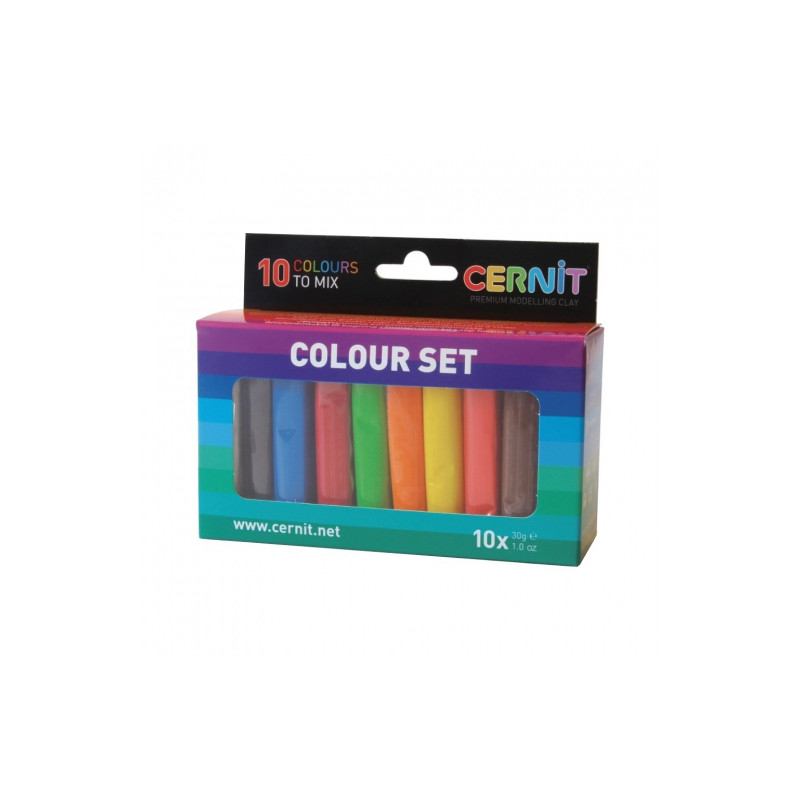 Darwi cernit colour set zestaw modelin 10x30g - sklep plastyczny - sza