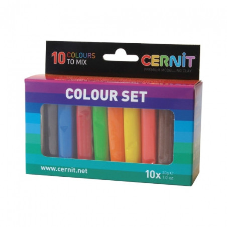 Darwi cernit colour set zestaw modelin 10x30g - sklep plastyczny - sza