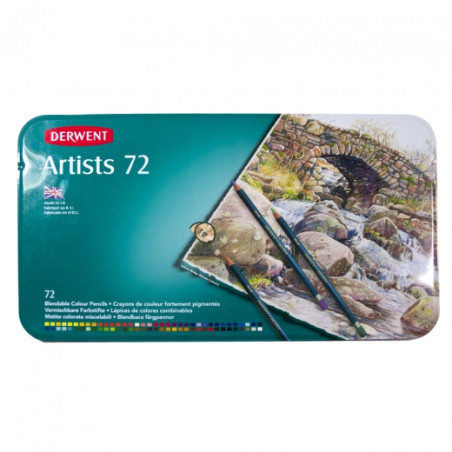 Derwent artist zestaw 72 artystycznych kredek metal opak - sklep plast