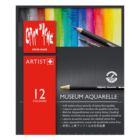 Caran d'ache museum zestaw 12 akwarelowych kredek - sklep plastyczny -