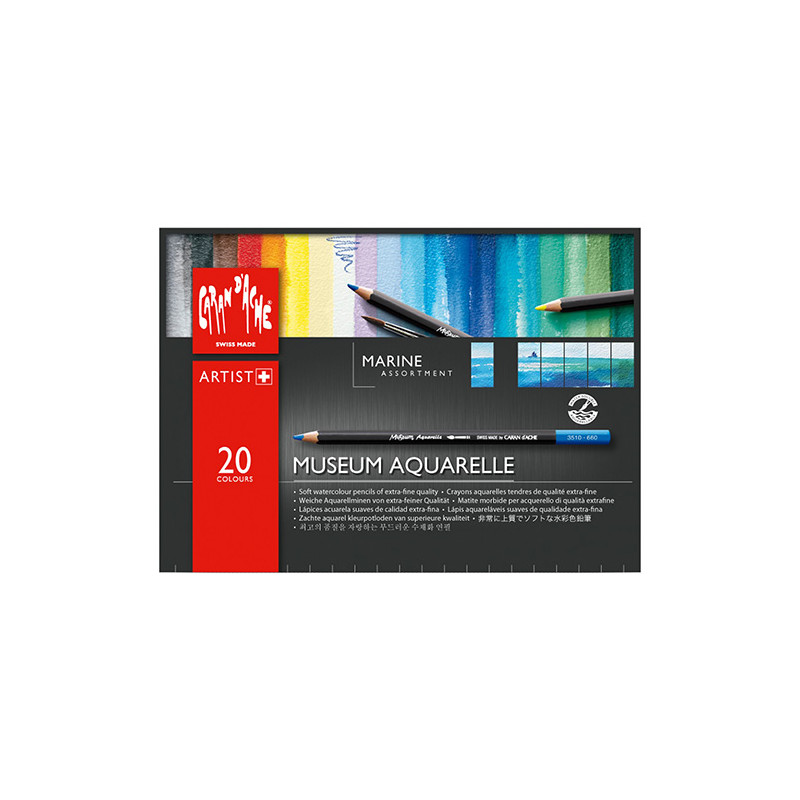 Caran d'ache museum zestaw 20 morskich akwarelowych kredek - sklep pla