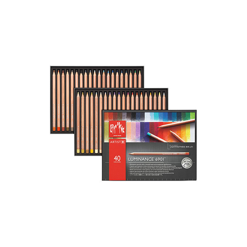 Caran d'ache luminance 6901 zestaw 40 rysunkowych kredek - sklep plast