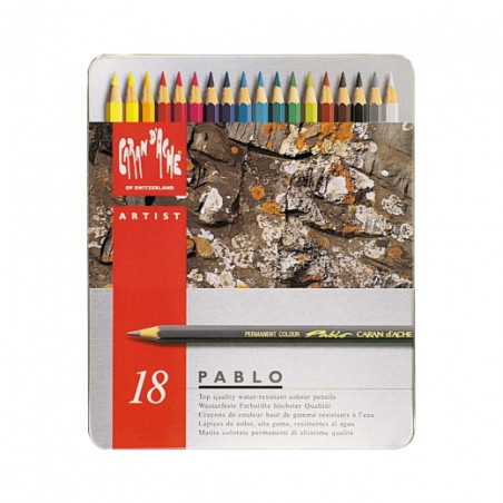Caran d'ache pablo set of 18 colored pencils in a pack