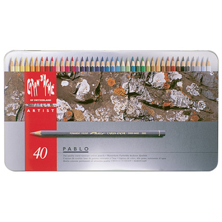 Caran d'ache pablo set of 40 colored pencils in a pack