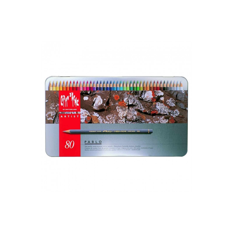 Caran d'ache pablo set of 80 colored pencils in a packaging