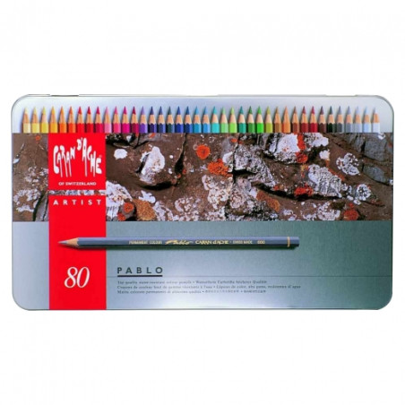 Caran d'ache pablo set of 80 colored pencils in a packaging