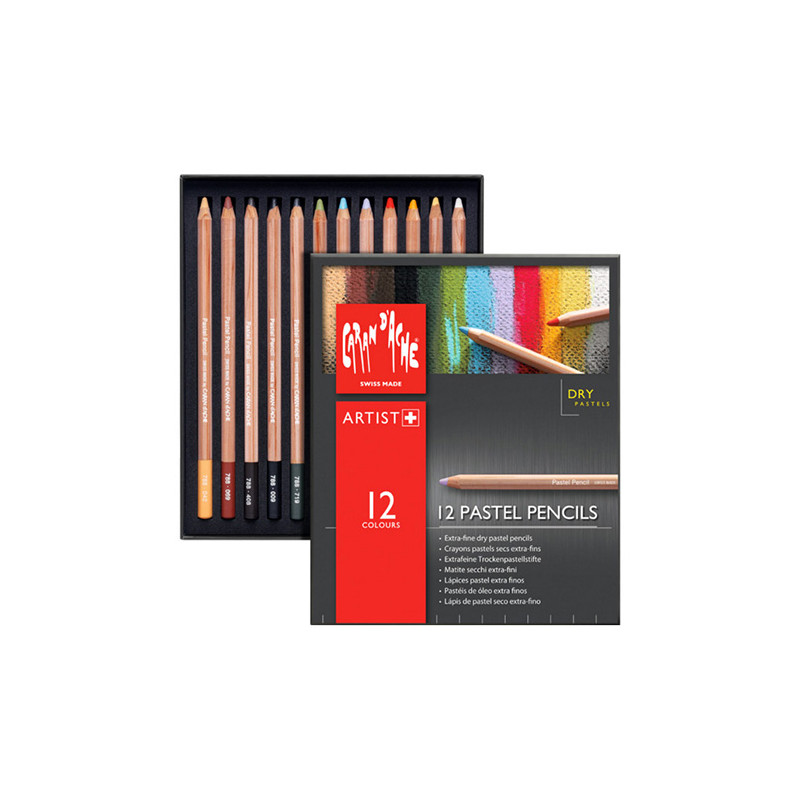 Caran d'che dry pastels in crayon 12 colors