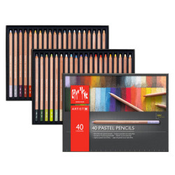 Caran d'Ache dry pastels in a crayon of 40 colors