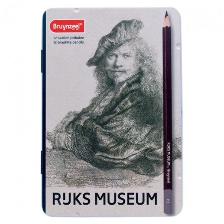 Bruynzeel museum rembrandt autoportret zestaw 12 ołówków - sklep plast