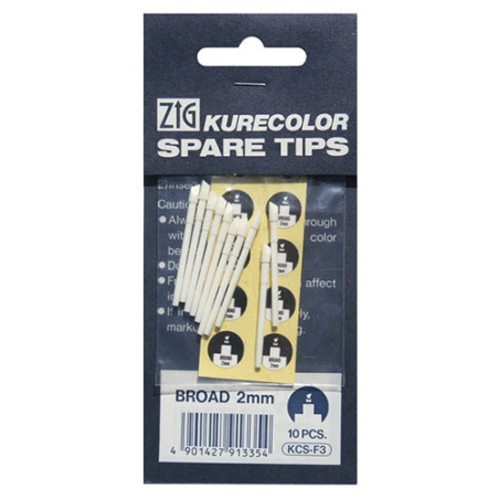 Kurecolor zestaw końcówek 10szt broad 2mm - sklep plastyczny - szał dl