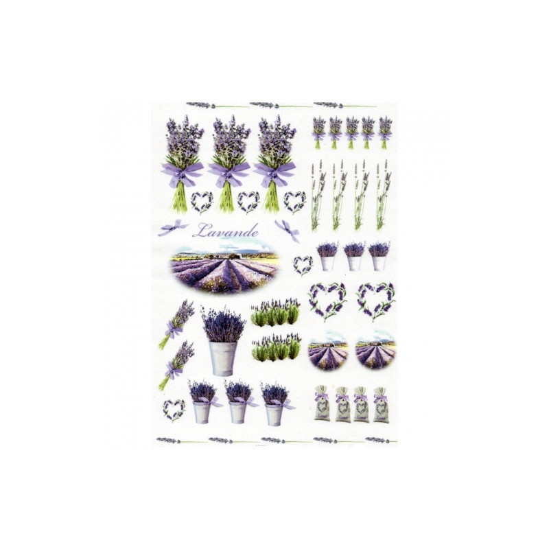 Rice daceupage paper lavender A4 ITD R040