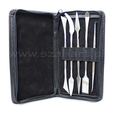 Set of 5 plaster tools in a case - art store - craze for plastics
