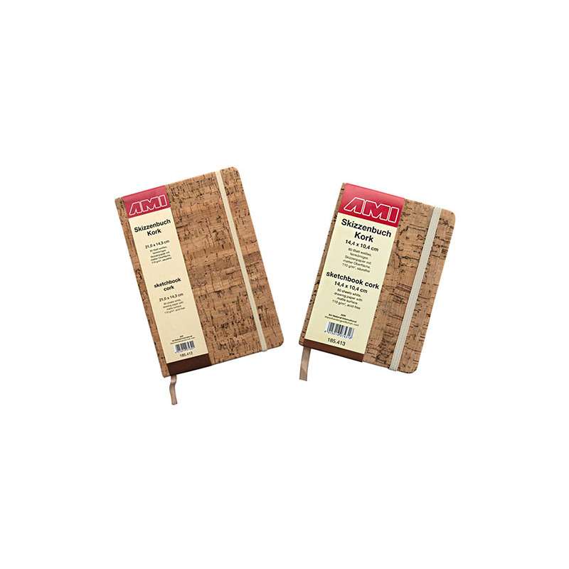 Szkicownik AMI kork w oprawie korkowej z gumką 110g 80ark - sklep plas
