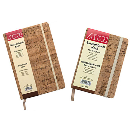 Szkicownik AMI kork w oprawie korkowej z gumką 110g 80ark - sklep plas