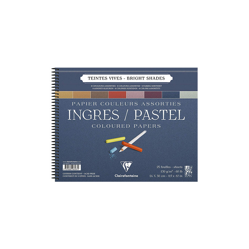 Blok Clairefontaine bright shades ingres 130g 25ark spirala - sklep pl