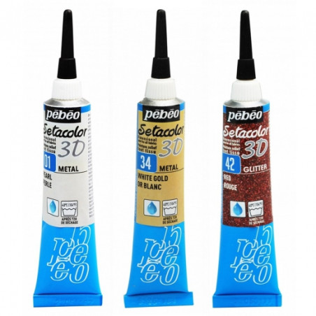 Pebeo setacolor 3D farba konturowa metaliczna do tkanin - sklep plasty