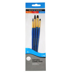 Daler Rowney zestaw 4 pędzli naturalnych Simply Camel - sklep plastycz