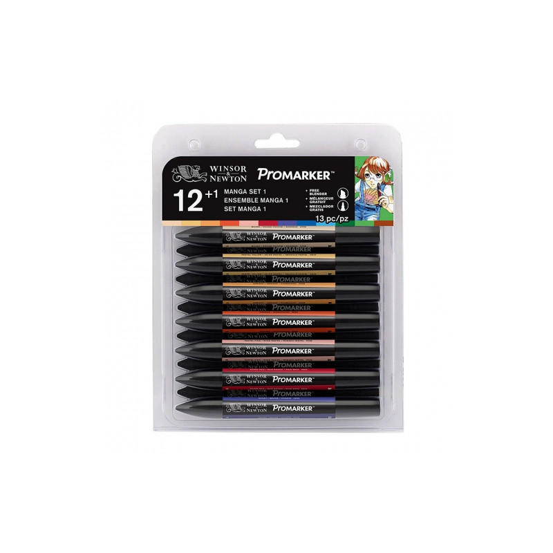 Winsor&Newton promarker manga set 1 zestaw 13 kolorów - sklep plastycz