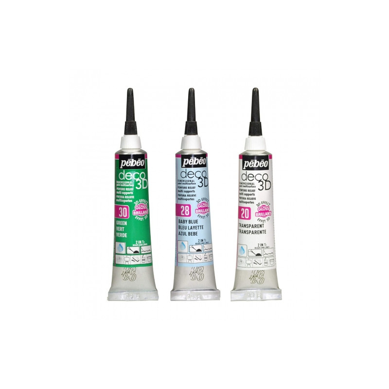 Pebeo deco 3D farba konturowa błyszcząca 20ml - sklep plastyczny - sza