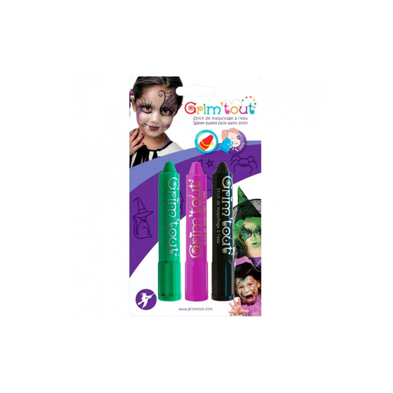 Grim Tout halloween zestaw 3 sztuk kredek do twarzy - sklep plastyczny