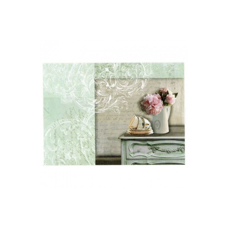 Papier ryżowy do decoupage filiżanki kwiaty stół A4 ITD R765 - sklep p