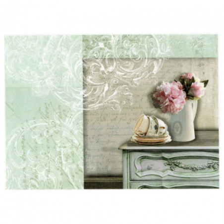Rice paper for decoupage cups flowers table A4 ITD R765