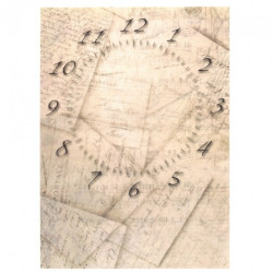 Rice decoupage paper clock A4 ITD R751