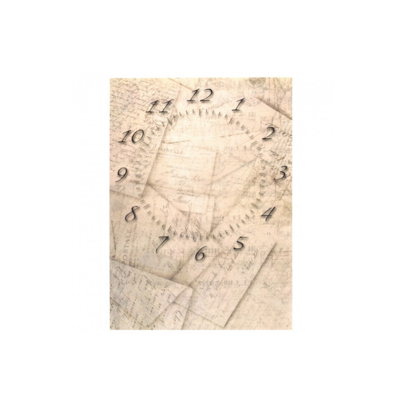 Papier ryżowy do decoupage zegar A4 ITD R751- sklep plastyczny szał dl