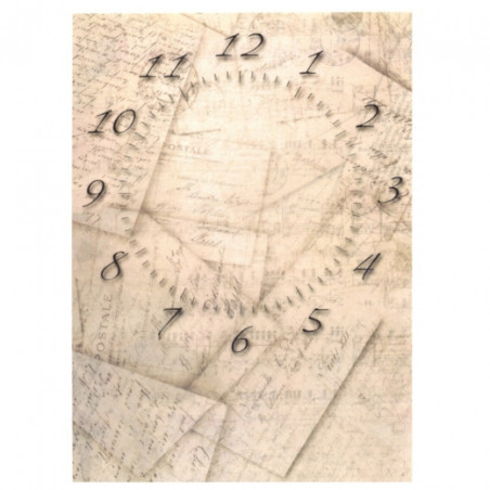Papier ryżowy do decoupage zegar A4 ITD R751- sklep plastyczny szał dl