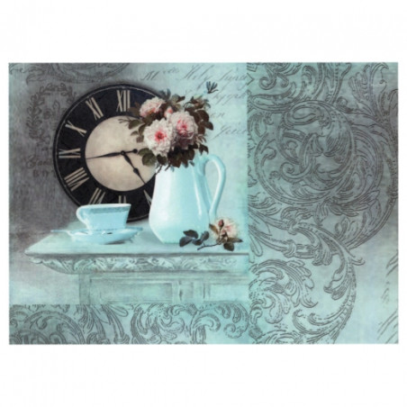Rice paper for decoupage clock flowers A4 ITD R762