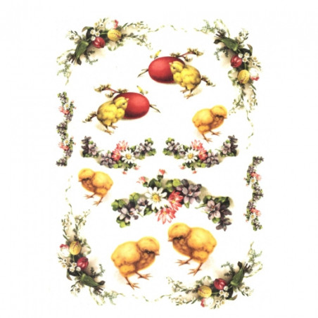 Rice decoupage paper A4 ITD R305 chicks reeds