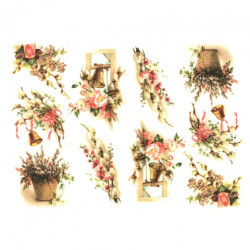 Rice decoupage paper A4 ITD R301 easter wreaths