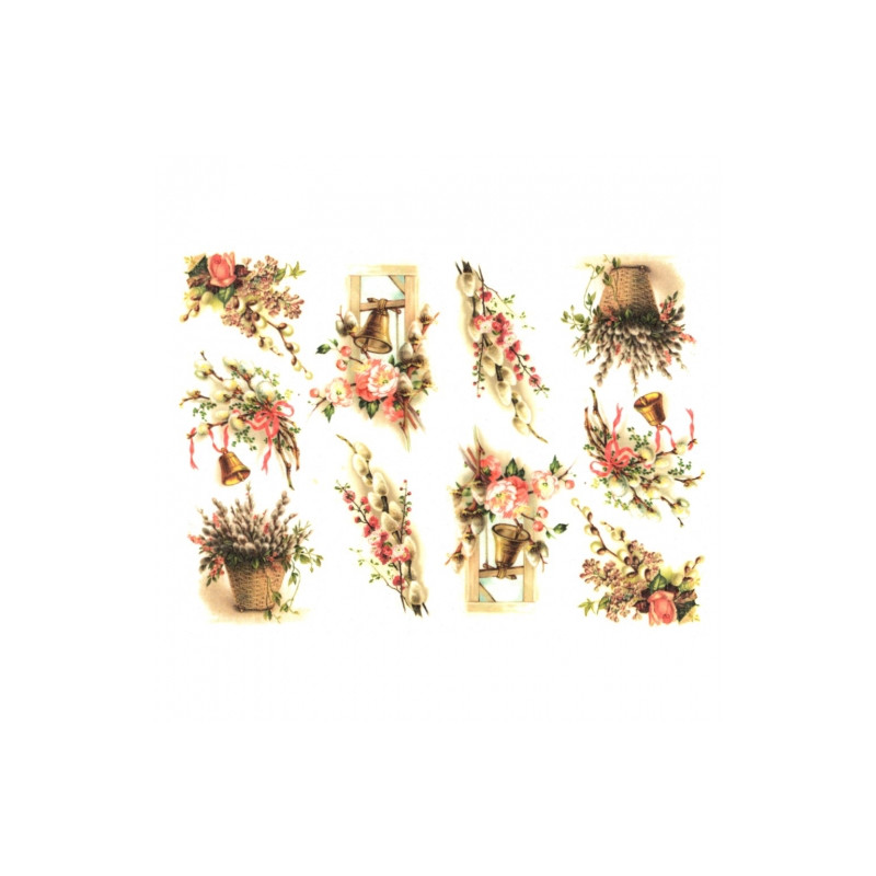 Rice decoupage paper A4 ITD R301 easter wreaths