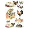 Papier ryżowy do decoupage A4 ITD R306 kurczaki króliki zające - sklep