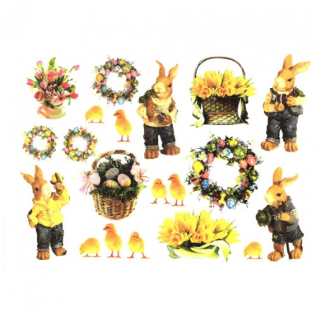 Decoupage Rice Paper A4 ITD R070 easter bunny
