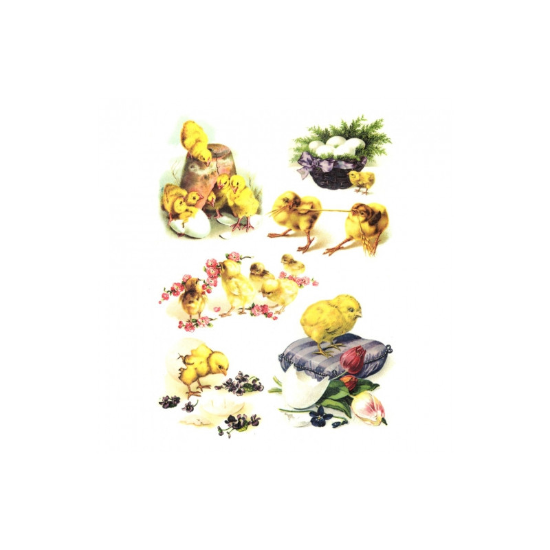 Rice decoupage paper A4 ITD R475 easter chickens