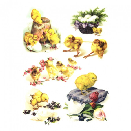 Rice decoupage paper A4 ITD R475 easter chickens