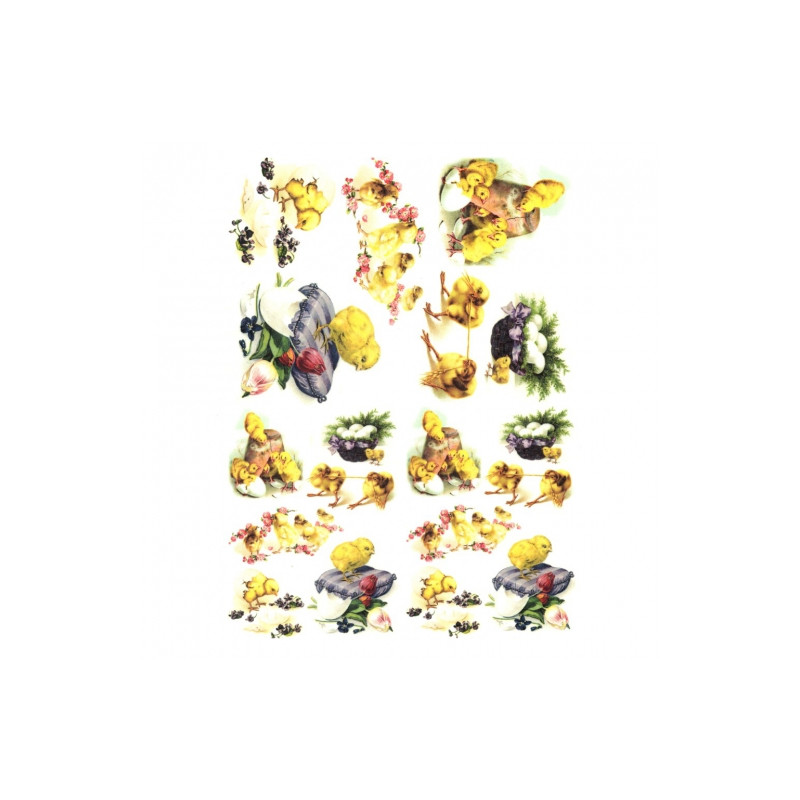 Rice decoupage paper A4 ITD R476 easter chickens